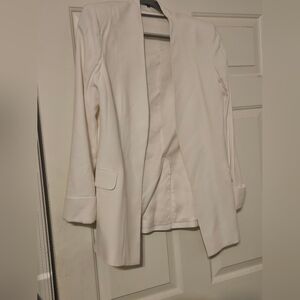 Theory Womens tivuna Open Front Short Blazer Jacket White Size 12